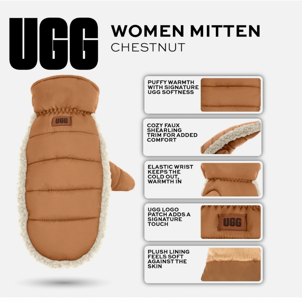NWT UGG Women's AW Uggfluff Mitten Cozy and Stylish Winter Small Medium - Picture 2 of 10